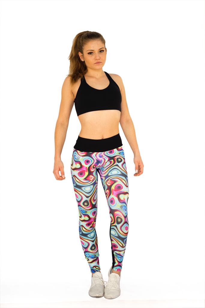 Hypnotic Leggings im fließenden Print, High Waist, Frontansicht