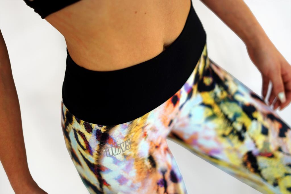 Leopard Leggings, Nahaufnahme des Animal-Prints