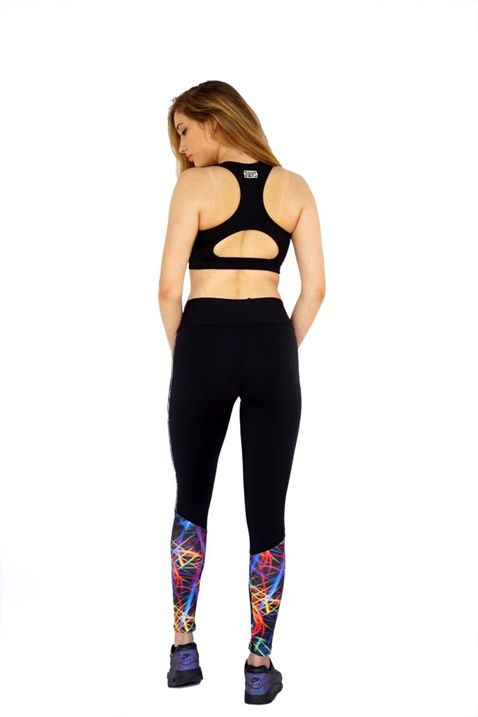 Techno Leggings, Rückansicht mit Neon-Waden