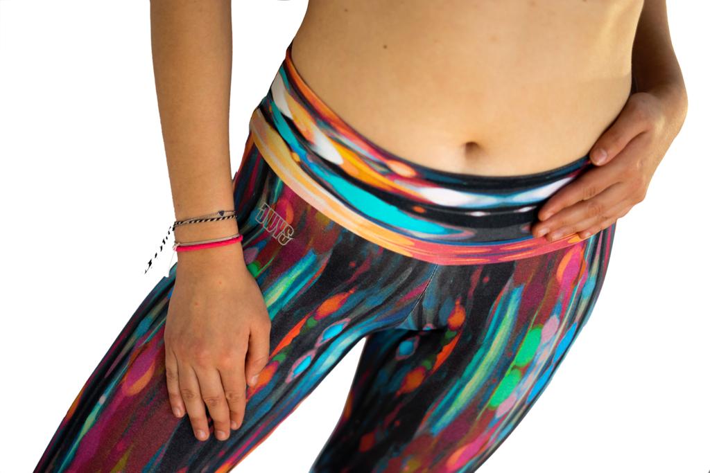 ColorFun 3/4 Leggings, Detail des hohen Bunds