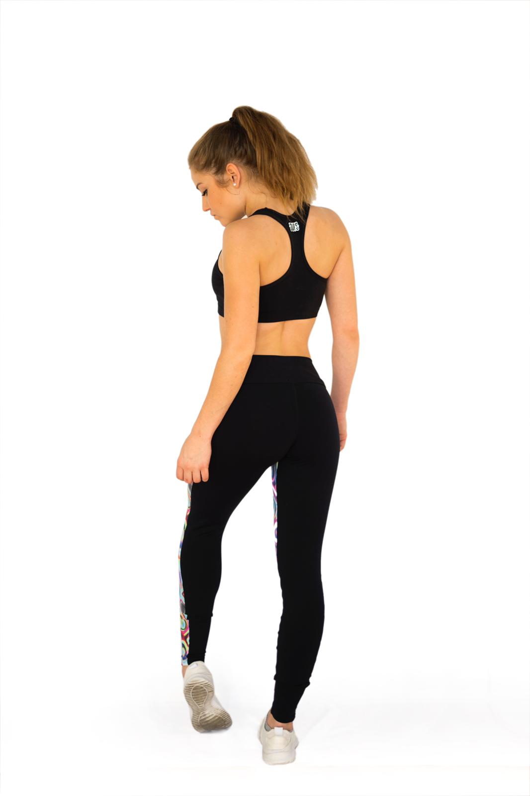 Hypnotic Leggings, Rückansicht mit Print-Seitenstreifen