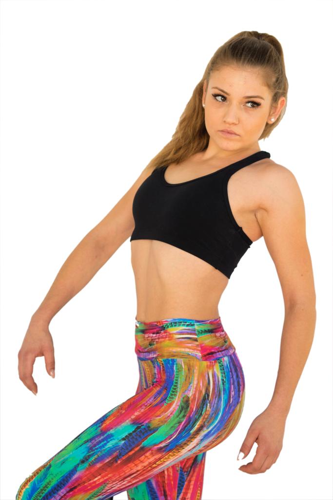 Feder Leggings, Seitenansicht am Model