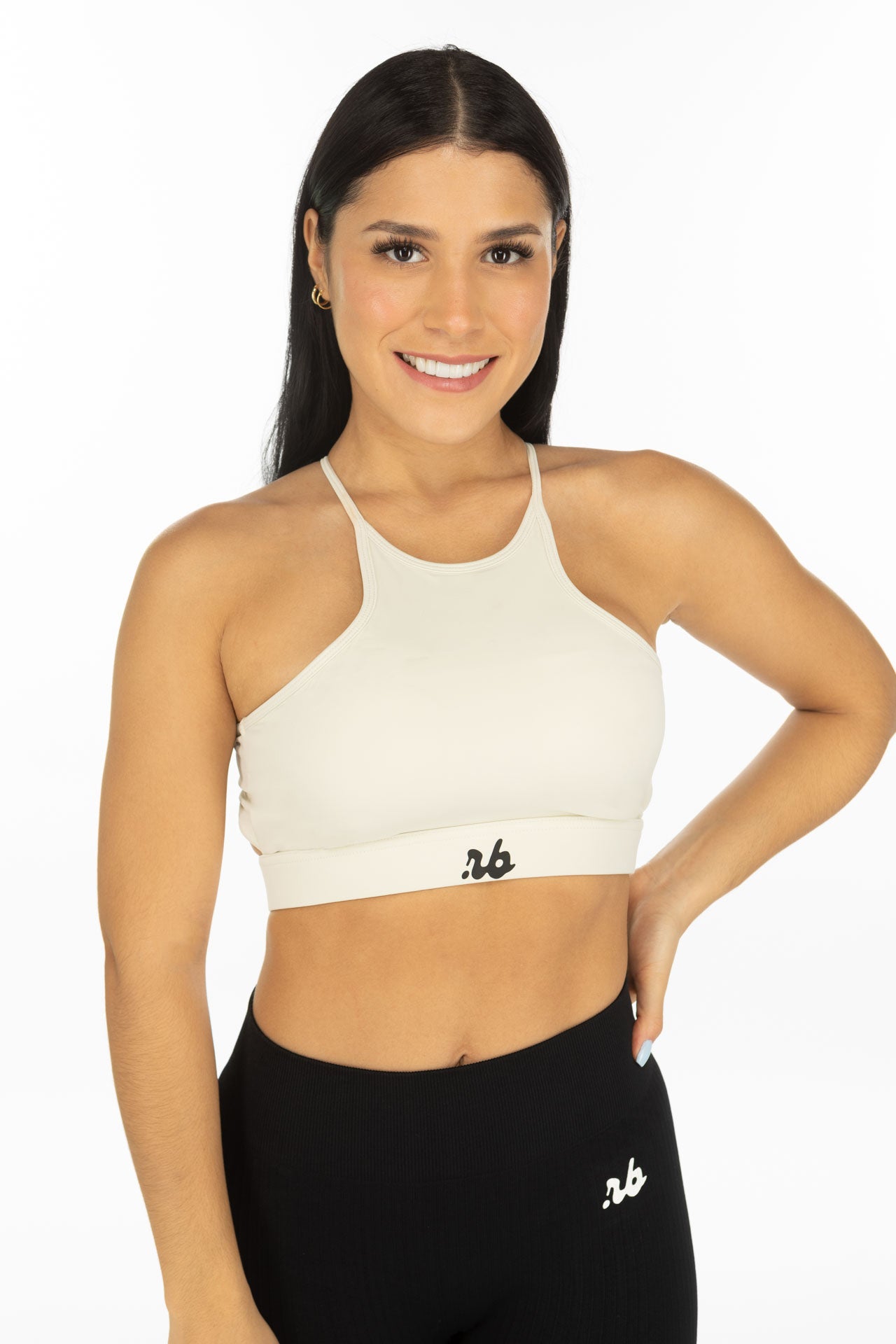 Weisser Cartagena Sport-BH von vorne